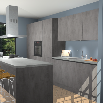 Beton Antraciet Greeploze keuken Straatsburg 52250