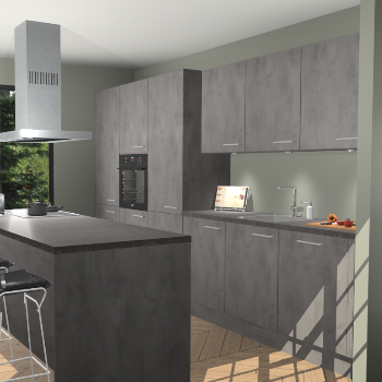 Beton Antraciet keuken Straatsburg 52211