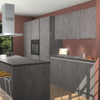 Beton Antraciet Greeploze keuken Straatsburg 52234