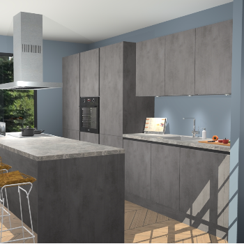 Beton Antraciet Greeploze keuken Straatsburg 52252