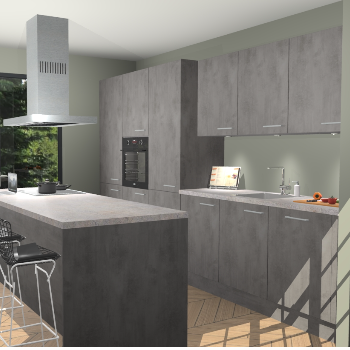 Beton Antraciet keuken Straatsburg 52213