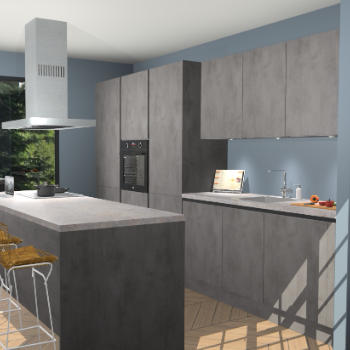 Beton Antraciet Greeploze keuken Straatsburg 52253