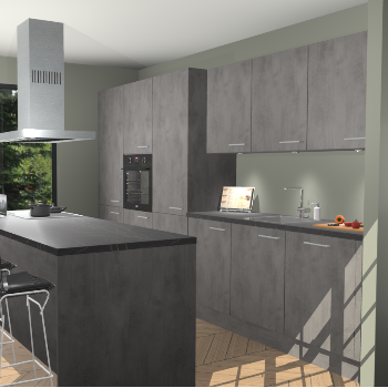 Beton Antraciet keuken Straatsburg 52214