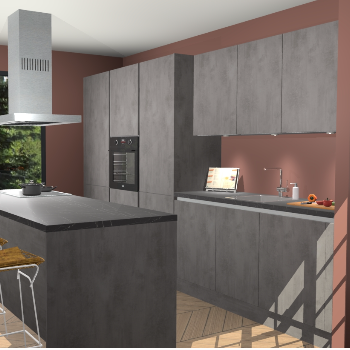 Beton Antraciet Greeploze keuken Straatsburg 52237