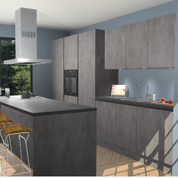 Beton Antraciet Greeploze keuken Straatsburg 52254