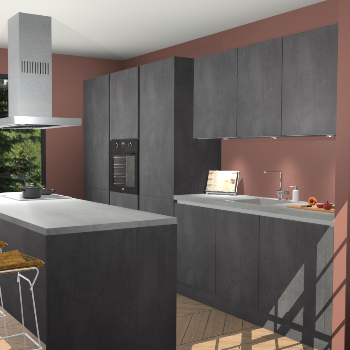 Beton Zwarte Greeploze keuken Straatsburg 52271