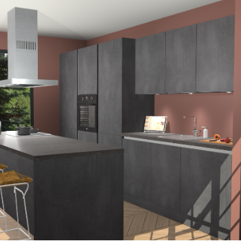 Beton Zwarte Greeploze keuken Straatsburg 52272