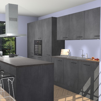 Beton Zwarte keuken Straatsburg 52277