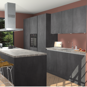 Beton Zwarte Greeploze keuken Straatsburg 52273