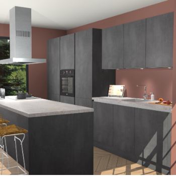 Beton Zwarte Greeploze keuken Straatsburg 52274