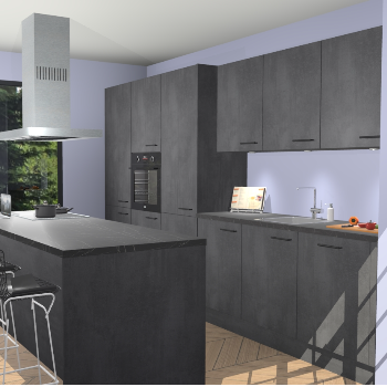 Beton Zwarte keuken Straatsburg 52280