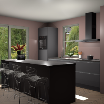 Onyxgrijze greeploze keuken Toulouse 50548