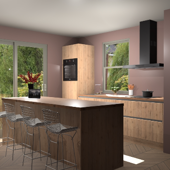Madera Natuur greeploze keuken Toulouse 50636