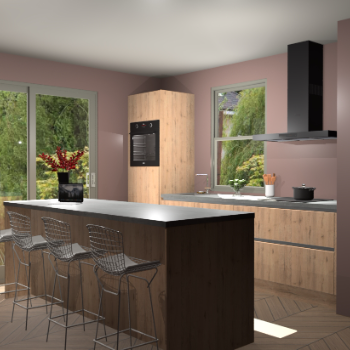 Madera Natuur greeploze keuken Toulouse 50661