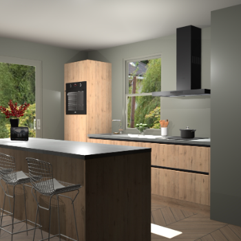 Madera Natuur greeploze keuken Toulouse 50664