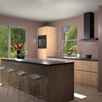Madera Natuur greeploze keuken Toulouse 50680