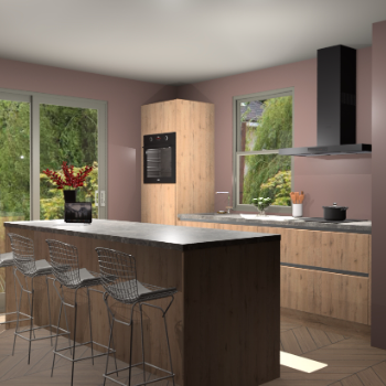 Madera Natuur greeploze keuken Toulouse 50697