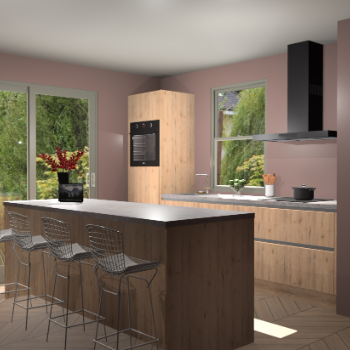 Madera Natuur greeploze keuken Toulouse 50710
