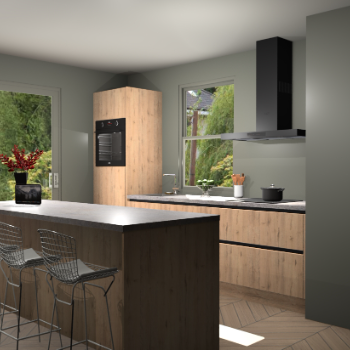 Madera Natuur greeploze keuken Toulouse 50713