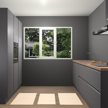 Onyxgrijze greeploze keuken Bytom 54103