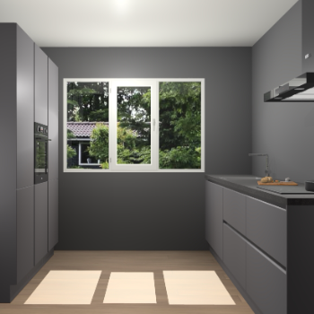 Onyxgrijze greeploze keuken Bytom 54125