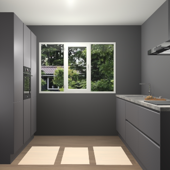 Onyxgrijze greeploze keuken Bytom 54150