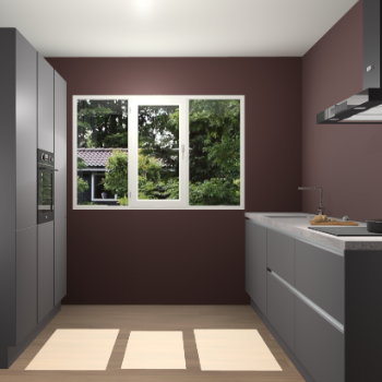 Onyxgrijze greeploze keuken Bytom 54301