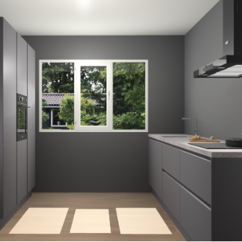 Onyxgrijze greeploze keuken Bytom 54304