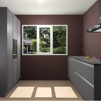 Onyxgrijze greeploze keuken Bytom 54308