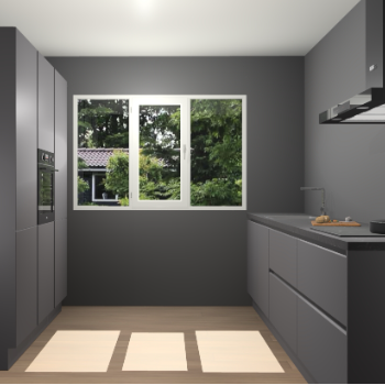 Onyxgrijze greeploze keuken Bytom 54311