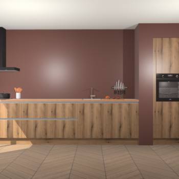 Goud Eiken greeploze keuken Calgary 85983