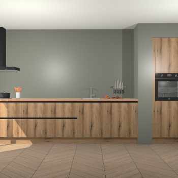 Goud Eiken greeploze keuken Calgary 85986