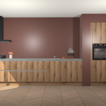 Goud Eiken greeploze keuken Calgary 85994