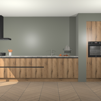 Goud Eiken greeploze keuken Calgary 86010