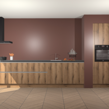 Goud Eiken greeploze keuken Calgary 86024