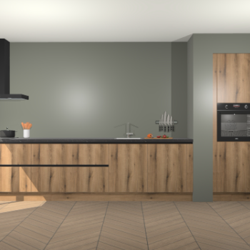 Goud Eiken greeploze keuken Calgary 86027