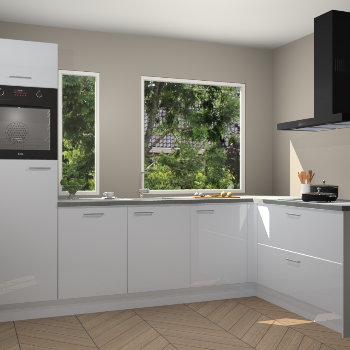 Sneeuwwitte hoogglans keuken Cannes 74550