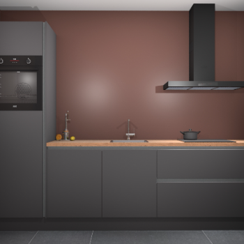 Onyxgrijze greeploze keuken Tokelau 43506