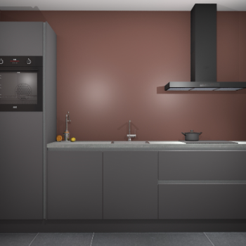 Onyxgrijze greeploze keuken Tokelau 43521