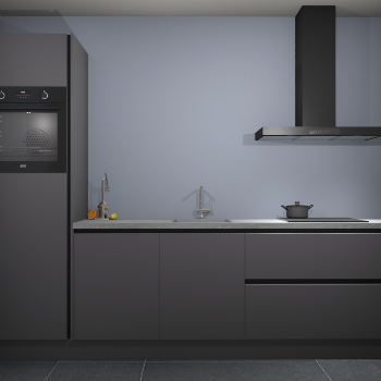 Onyxgrijze greeploze keuken Tokelau 43524