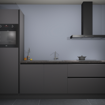Onyxgrijze greeploze keuken Tokelau 43541