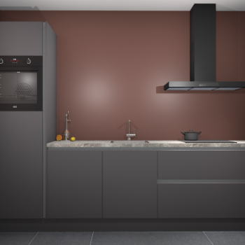 Onyxgrijze greeploze keuken Tokelau 43565