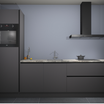 Onyxgrijze greeploze keuken Tokelau 43568