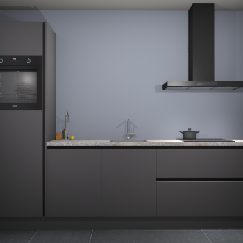 Onyxgrijze greeploze keuken Tokelau 43606