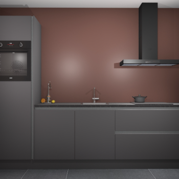 Onyxgrijze greeploze keuken Tokelau 43618