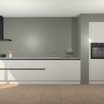 Zijdegrijze hoogglans greeploze keuken Calgary 86344