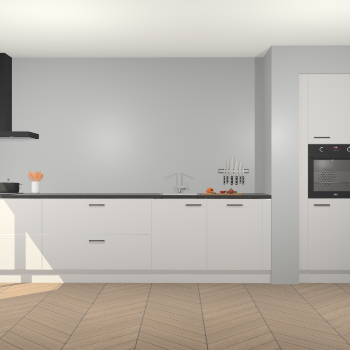 Zijdegrijze hoogglans keuken Calgary 86349