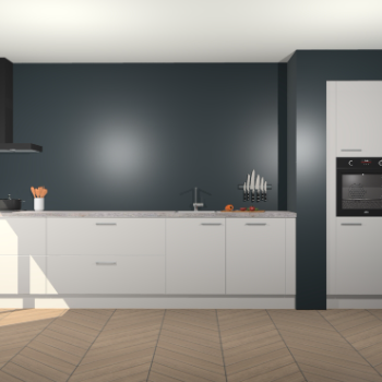 Zijdegrijze hoogglans keuken Calgary 86358