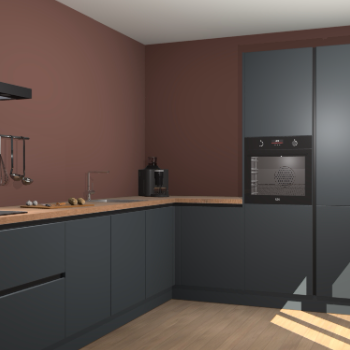 Onyxgrijze greeploze keuken Portland 76204