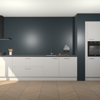 Zijdegrijze hoogglans keuken Calgary 86364